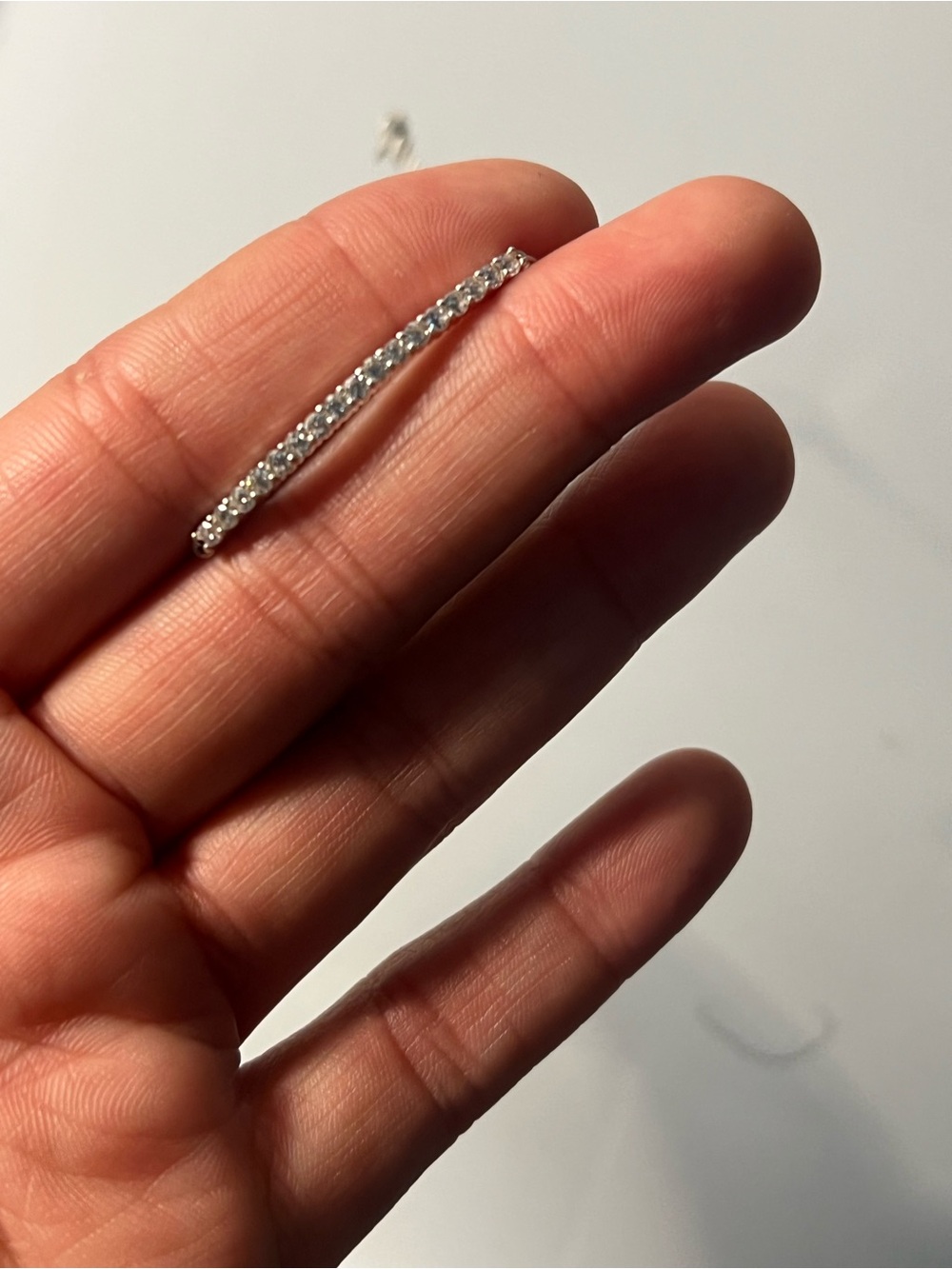 Vintage Sterling Silver Crystal Bar Bracelet - stamped and texted